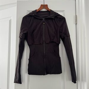 Lululemon Dance Studio Hoodie Jacket Full Zip Revers-able Brown